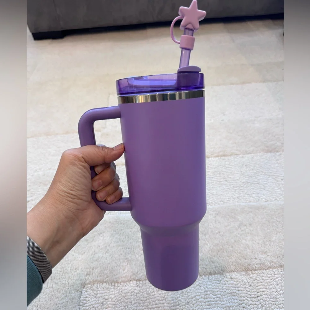 Stanley Lavender Travel Tumbler with Gold Stars - Picture 11 of 12